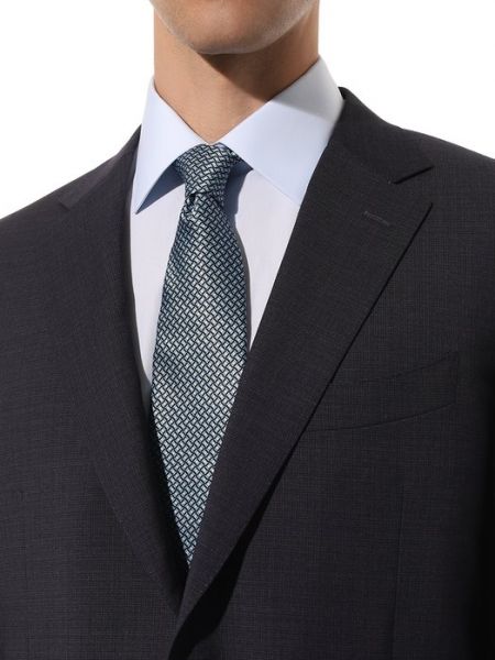 Шелковый галстук Zegna голубой
