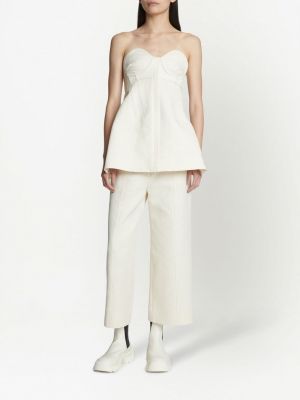 Pantalon en laine en jacquard Proenza Schouler blanc