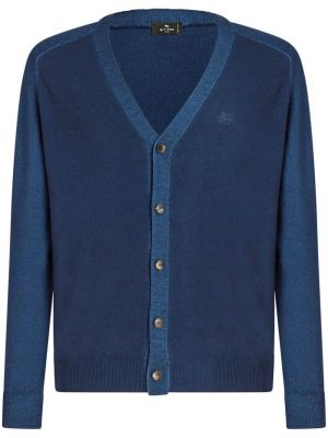 Woll strickjacke mit stickerei Etro blau