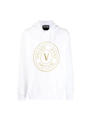 Bluza z kapturem z nadrukiem Versace biała