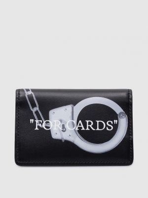 Чорний шкіряний гаманець з принтом Off-white