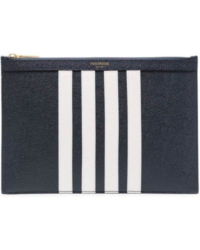 Stripete lær clutch Thom Browne blå