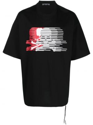 Памучна тениска с принт Mastermind Japan черно