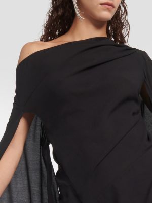 Drapírozott aszimmetrikus midi ruha Acne Studios fekete
