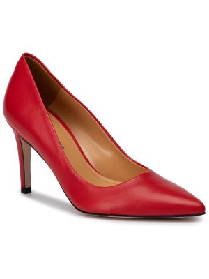 Полуотворени обувки с ток Solo Femme червено