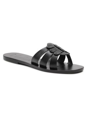 Usnjene sandali Manebì črna