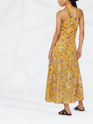 Sukienka w kwiatki z nadrukiem Patrizia Pepe żółta