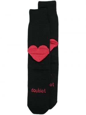 Чорапи със сърца Doublet черно