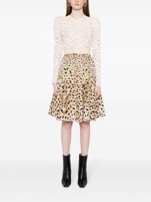 Leopardí hedvábné sukně s potiskem Prada Pre-owned
