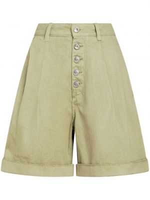 Pamučne bermuda kratke hlače s herringbone uzorkom Etro zelena