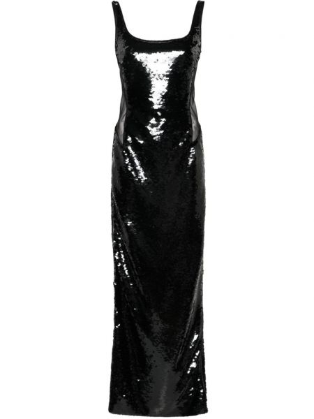 Večerní šaty s flitry Alberta Ferretti černé