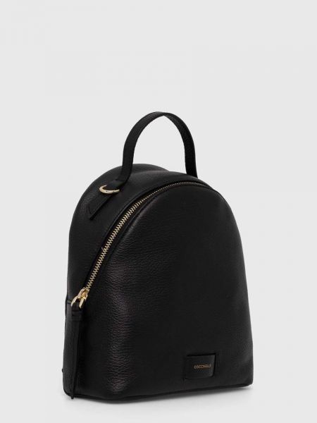 Однотонний шкіряний рюкзак Coccinelle чорний