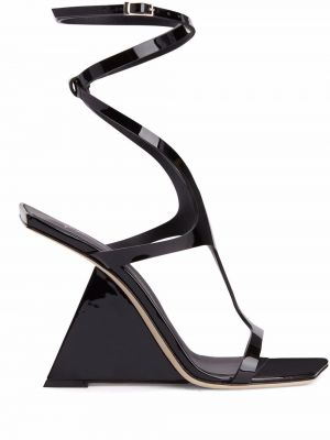 Lack leder sandale Giuseppe Zanotti schwarz