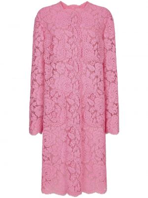 Čipkovaný kvetinový kabát Dolce & Gabbana ružová
