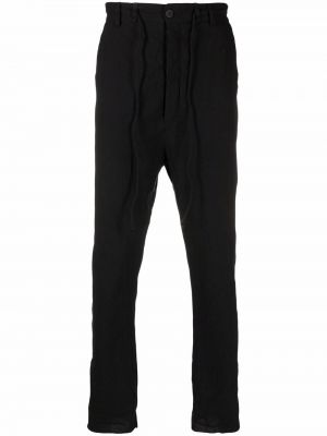 Pantalones rectos con cordones slim fit Poème Bohémien negro