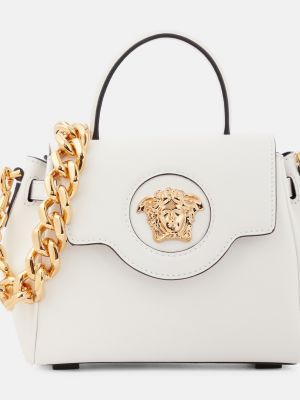 Кожаная сумка Versace белая