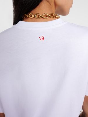 T-shirt di cotone in jersey Victoria Beckham bianco