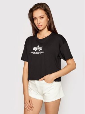 Černé oversized tričko Alpha Industries