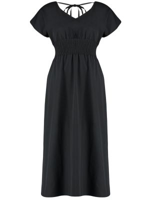 Φόρεμα με λαιμόκοψη v από λυγαριά Trendyol μαύρο