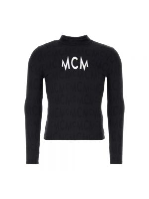 Czarna nylonowa bluza z kapturem Mcm