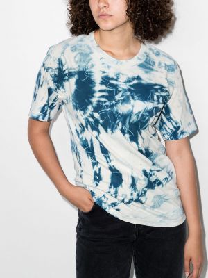 Camiseta de flores con estampado tie dye Come Back As A Flower azul