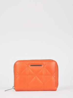 Kožená peňaženka z ekologickej kože Defacto oranžová
