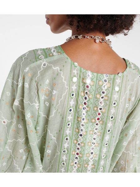 Robe longue en coton à imprimé Juliet Dunn vert
