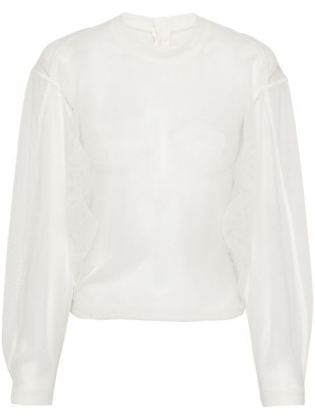 Průsvitný top jersey System bílý