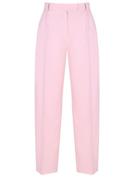 Хлопковые прямые брюки из вискозы Aline розовые