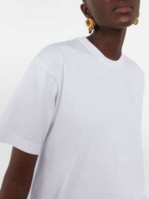 Oversized jersey bombažna majica Toteme bela