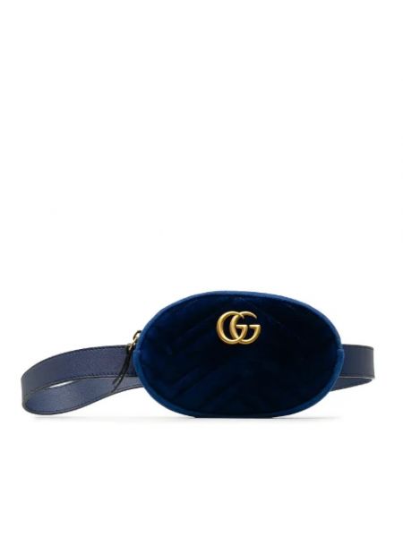 Aksamitna nerka Gucci Vintage niebieska