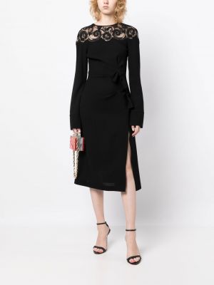 Krajkové večerní šaty Ermanno Scervino černé