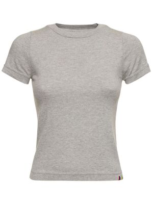 T-shirt en cachemire en coton Extreme Cashmere gris