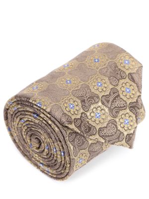 Шелковый галстук с принтом Canali золотой
