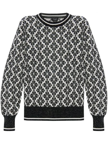 Sweatshirt med rund hals med print med rundhals Kate Spade sort