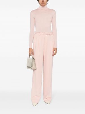 Spodnie wełniane Ralph Lauren Collection różowe