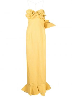 Вечерна рокля с волани Jacquemus жълто