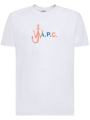 Camiseta de algodón A.p.c. blanco