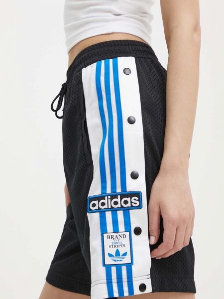 Kraťasy s vysokým pasem s aplikacemi Adidas Originals černé