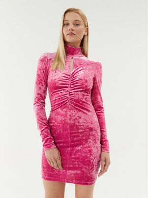 Slim fit koktejlové šaty Patrizia Pepe růžové