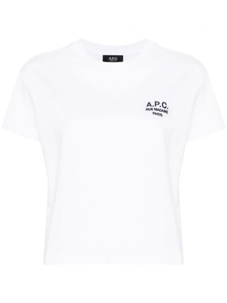 Broderet t-shirt A.p.c. hvid