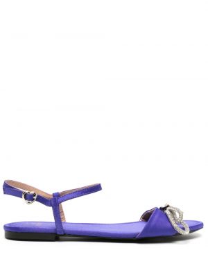 Saténové sandále s mašľou Love Moschino fialová