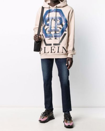 Jeans skinny brodeés à imprimé Philipp Plein bleu