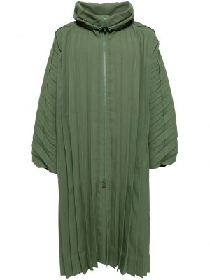 Pliszírozott kapucnis kabát Homme Plisse Issey Miyake zöld