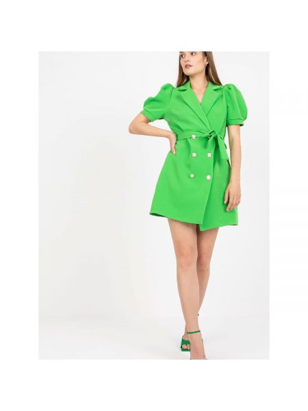 Koktejlové šaty s krátkými rukávy Fashionhunters zelené