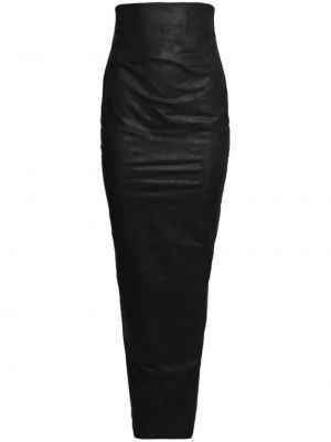 Kožená sukňa Rick Owens čierna