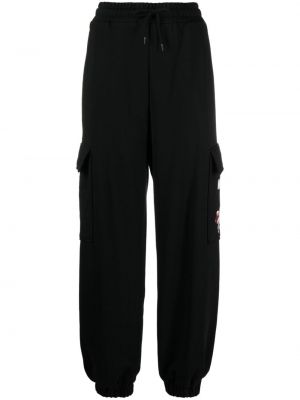 Памучни спортни панталони Moschino черно