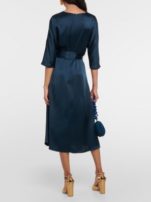 Saténové midi šaty 's Max Mara modré