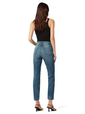 Прямые джинсы с высокой талией Hudson Jeans синие