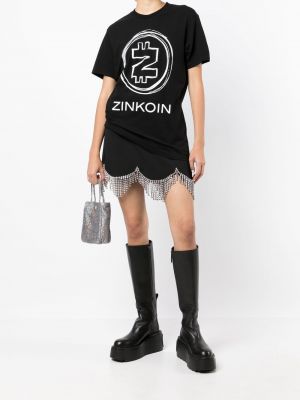 T-shirt aus baumwoll mit print Natasha Zinko schwarz